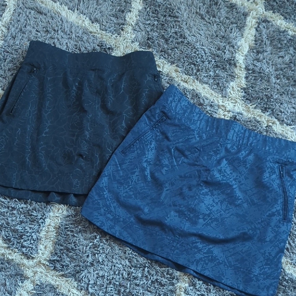 Orvis Atherlic Skort Bundle Navy And Black Golf Hike Sport Skirt Size Small